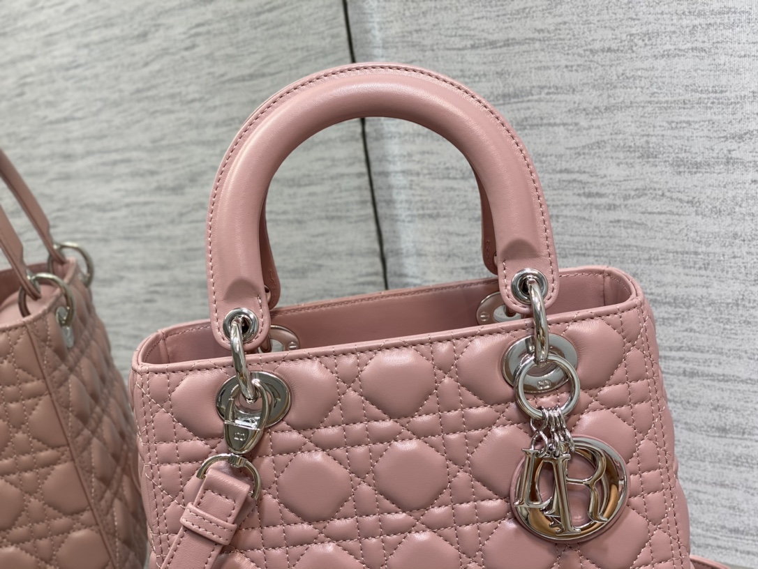 Medium Lady Dior Bag Blush Cannage Lambskin